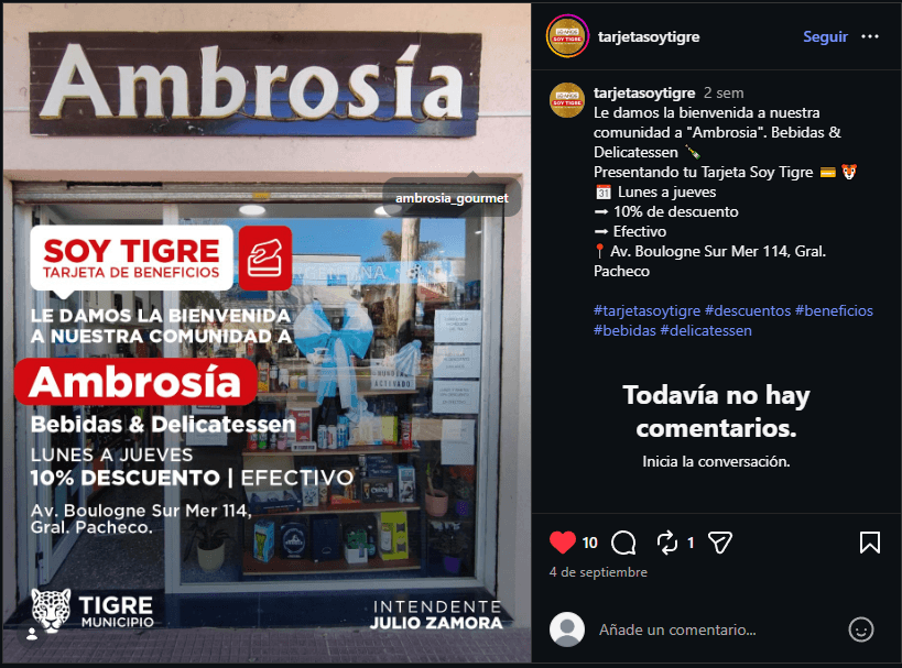 Promociones y combos de bebidas Ambrosía Gourmet General Pacheco